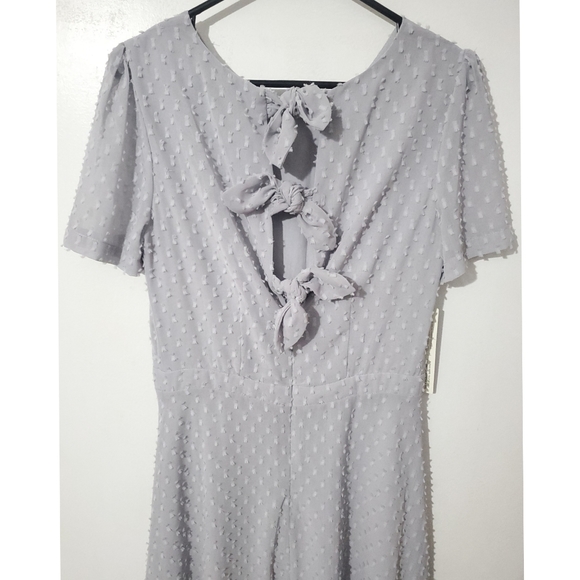 NWT Anthropologie Sunday In Brooklyn Textured Gray Chiffon Dress Size Small - Picture 6 of 16